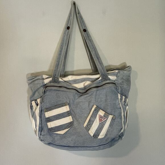 Guess Handbags - Vintage Baby Guess Women's Light Blue Denim Diaper Bag Shoulder Jeans Pockets